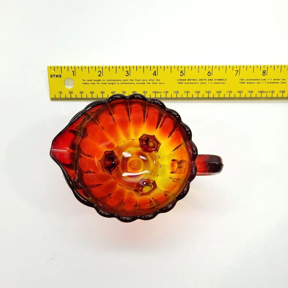 Imperial‎ Glass Amberina Pillar Flute Creamer Handle Round 1940's Vintage Retro